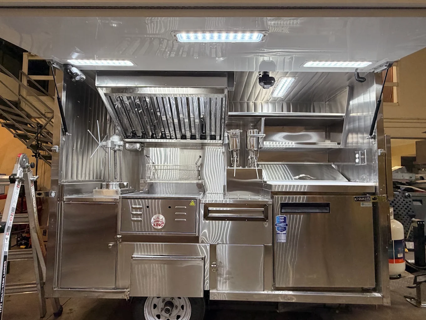 All-stainless food cart interior fully equipped